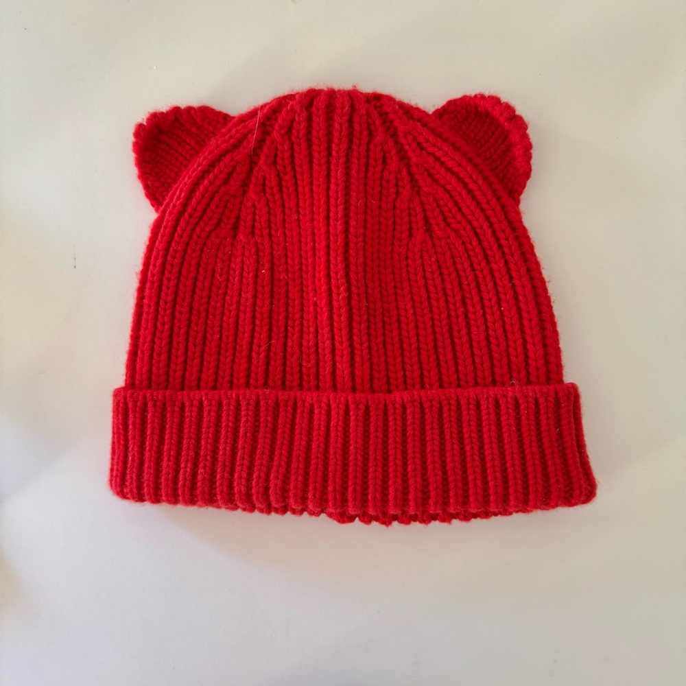 Crewcuts Red Bear Ear Knit Hat for Kids